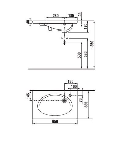 Умывальник Jika Tigo 65 H8122160001061