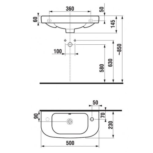 Умывальник Jika Olymp Deep 50 H8156150001061