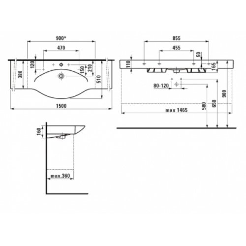 Умывальник Laufen Palace 150 H8117060001041