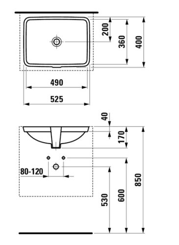 Умывальник Laufen PRO S 52,5 H8119600001091