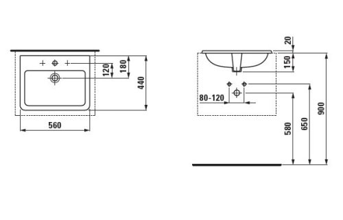 Умывальник Laufen PRO S 56 H8189630001041