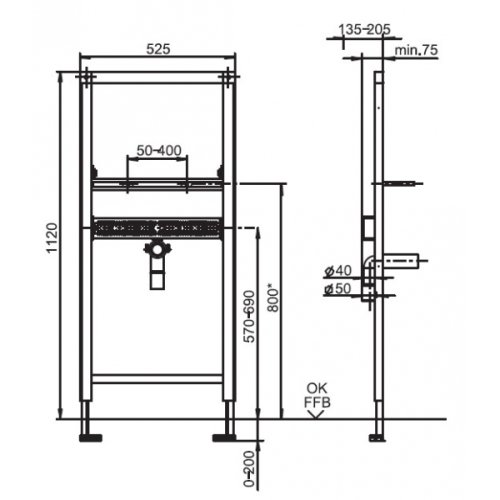 Інсталяція для умивальника Sanit 90.667.00.T000