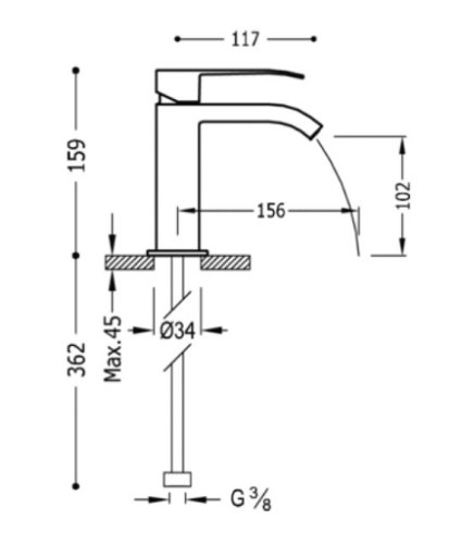 Смеситель для умывальника Tres Cuadro 610101