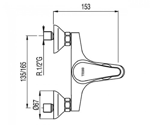 Смеситель для ванной Tres Eco 17017002