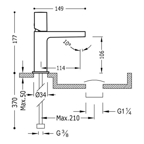 Смеситель для умывальника Tres Project 21110302D