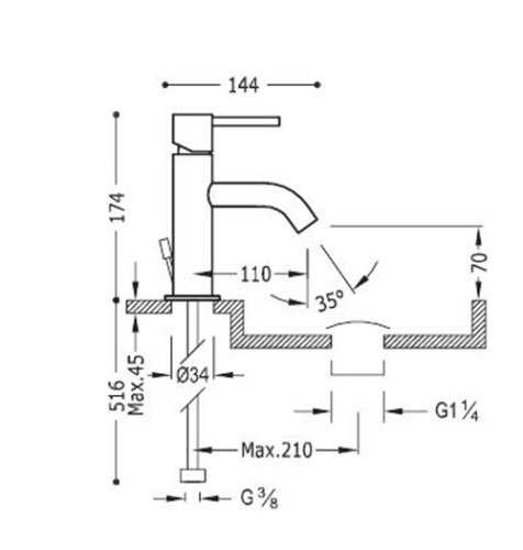 Смеситель для умывальника Tres Study 26290301NMD