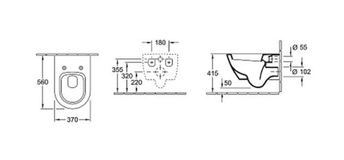Подвесной унитаз Villeroy&Boch Subway 2.0 56001001P