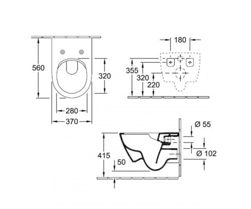 Подвесной унитаз Villeroy&Boch Subway 2.0 Rimless 5614R2R1