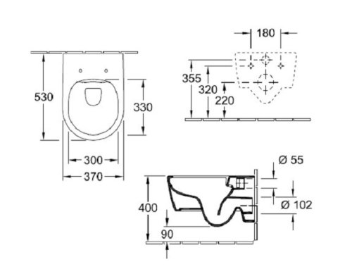 Подвесной унитаз Villeroy&Boch Avento 5656RS01