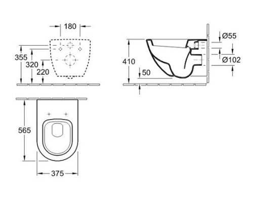 Подвесной унитаз Villeroy&Boch Subway 66001001P