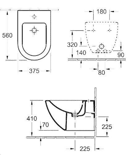 Биде Villeroy&Boch Subway 74000001/74000001P