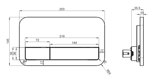 Клавиша смыва Villeroy&Boch ViConnect E200 92249068