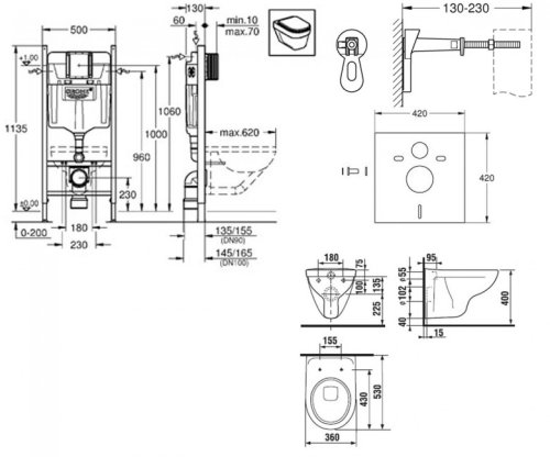 Набір інсталяція GROHE Rapid SL з унітазом Jika Lyra 3884JL82338