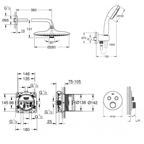 Душова система Grohe SmartControl 34614SC1
