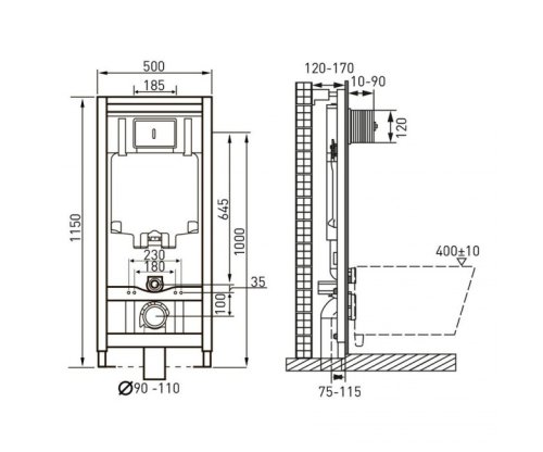 Инсталляция Volle Master 4 в 1 с унитазом Volle OLIVA