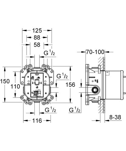 Прихована частина GROHE Rapido E 35501000