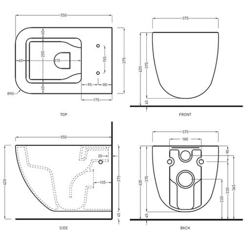 Подвесной унитаз CIELO Shui Comfort Rimless SHCOVSK