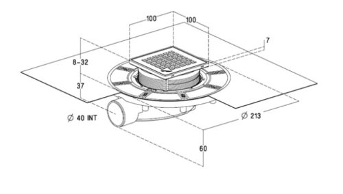 Душевой трап с магнитным клапаном гидрозатвора и решеткой 100x100мм Nicoll SFH10IC
