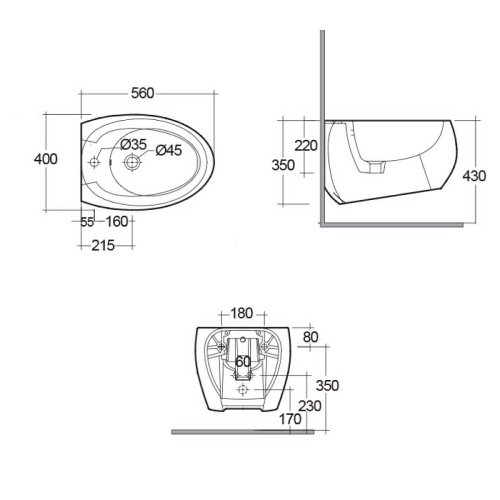 Биде RAK Ceramics Cloud CLOBD2101AWHA