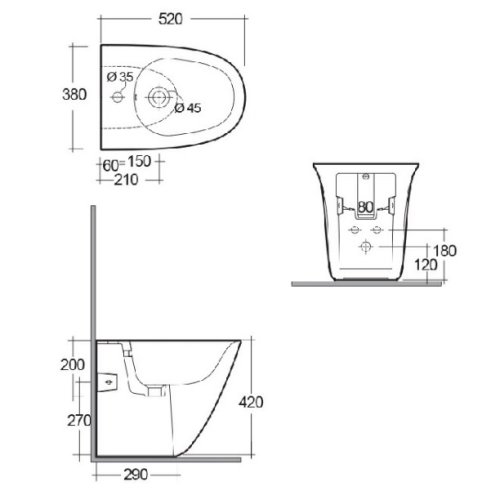 Биде RAK Ceramics Sensation SENBD2015AWHA