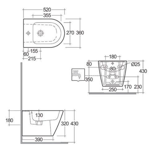 Биде RAK Ceramics Resort RST07AWHA