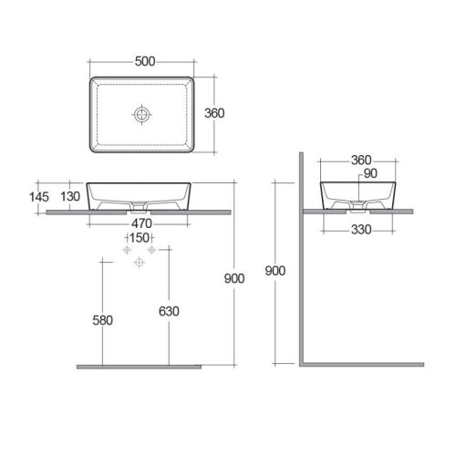 Умывальник RAK Ceramics Harmony HAR105AWHA