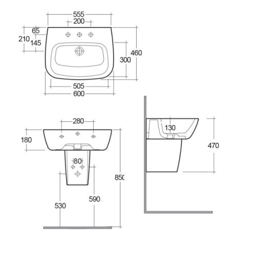 Умывальник RAK Ceramics One EL0101AWHA
