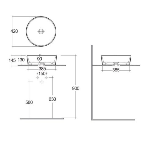 Умывальник RAK Ceramics Harmony HAR106AWHA