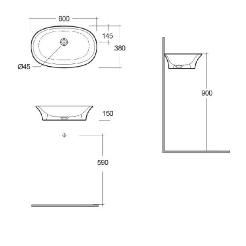 Умывальник RAK Ceramics Sensation SENCT6000AWHA