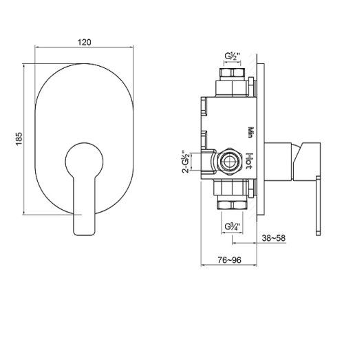 Смеситель скрытого монтажа Steinberg 222 2222243
