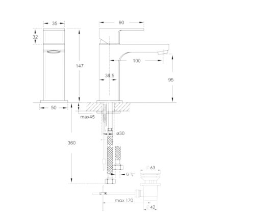 Змішувач для умивальника Steinberg 111 1111055