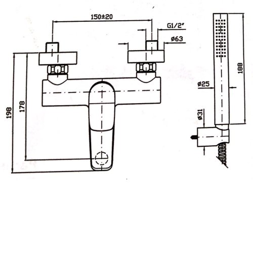 Смеситель для ванной Zucchetti Brim ZBR103