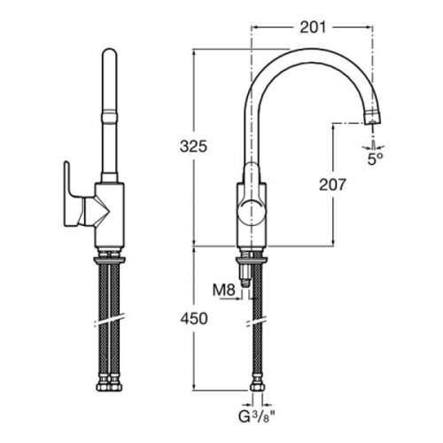 Смеситель для кухни Roca L20 A5A8409C00