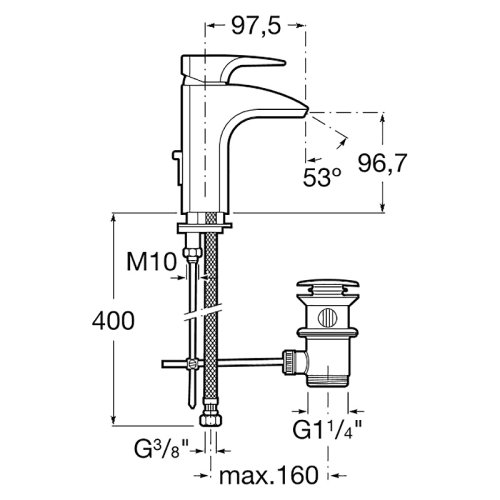 Смеситель для умывальника Roca Thesis A5A3050C00