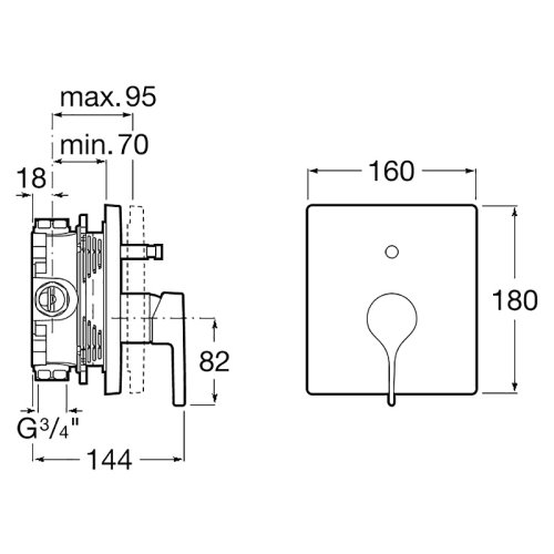 Смеситель скрытого монтажа Roca Insignia A5A0B3AC00