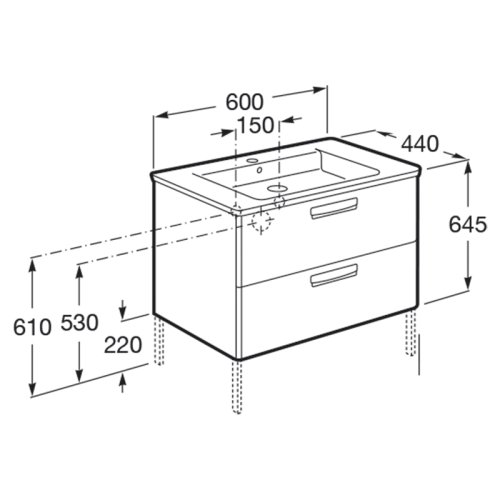 Тумба с умывальником Roca Gap 60 A855997806