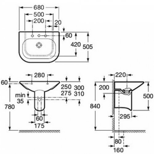 Умывальник Roca Nexo 68 A327640000