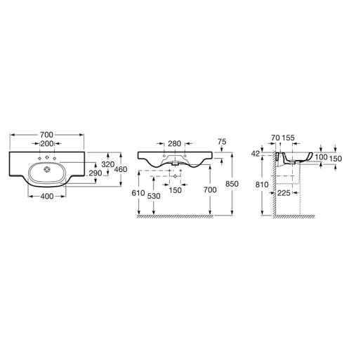 Умывальник Roca Meridian-N 70 A327240000