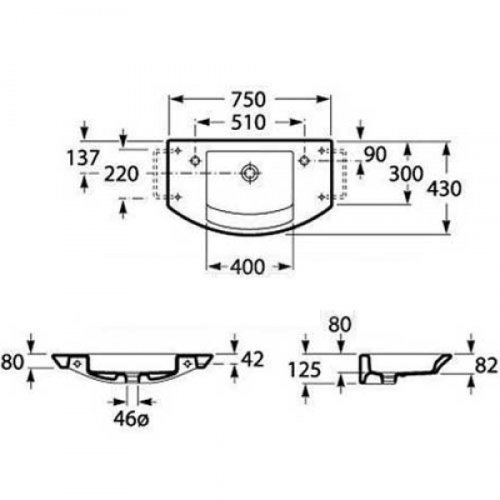 Умывальник Roca Mohave 75 A327889000