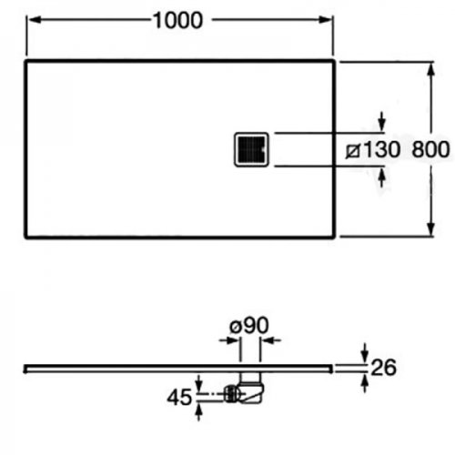 Поддон Roca Terran 100x80 AP013E832001100
