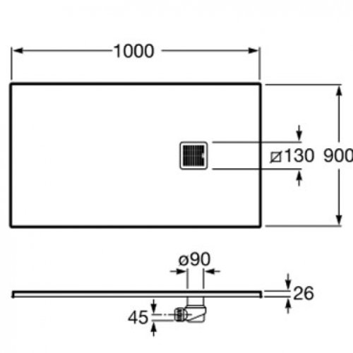 Поддон Roca Terran 100x90 AP013E838401400