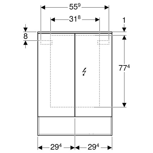 Дзеркальний шафка Geberit Acanto 60 500.644.00.2