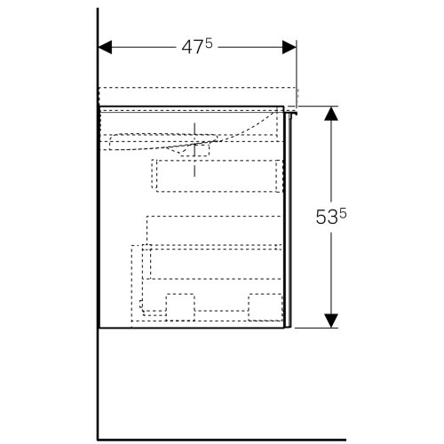 Тумба під умивальник Geberit Acanto 90 500.612.JK.2