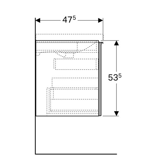 Тумба під умивальник Geberit Acanto 65 500.610.01.2