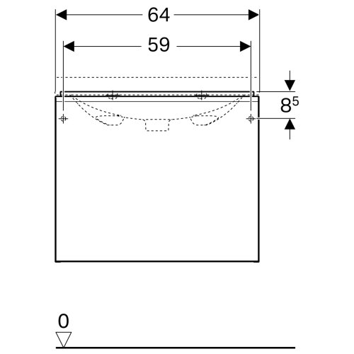 Тумба під умивальник Geberit Acanto 65 500.610.01.2