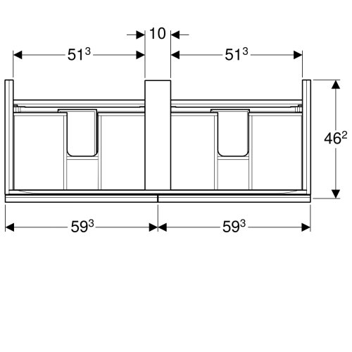 Тумба под умывальник Geberit Acanto 120 500.613.JK.2