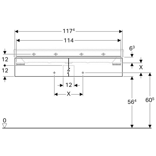 Тумба под умывальник Geberit Xeno2 120 500.517.01.1