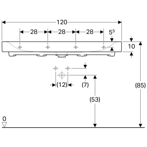 Умывальник Geberit Citterio 120 500.553.01.1