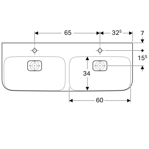 Умивальник Geberit myDay 130 135430600