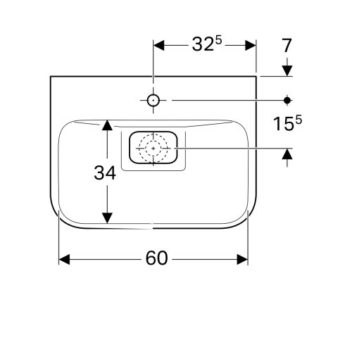 Умывальник Geberit myDay 65 125465600